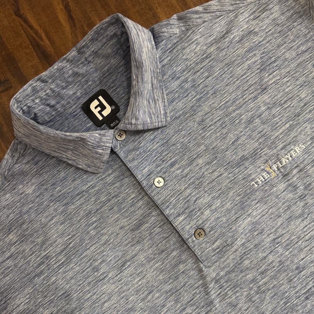 FootJoy FJ Men's Golf Polo Shirt Blue Heather THE PLAYERS Championship Size XXL